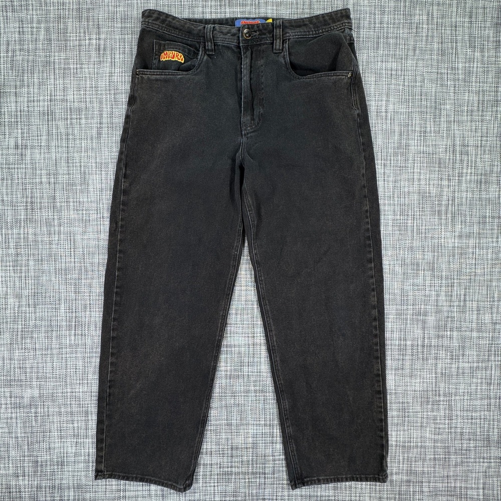 Empyre Men's Jeans Size 32 Black Baggy Loose Fit Skate Denim Streetwear Y2K